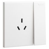 乐鱼开关插座 淳逸 玉兰白 带开关三扁插座 三孔带开 10A