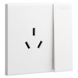 乐鱼开关插座 淳逸 玉兰白 带开关三扁插座 三孔带开 16A