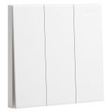 乐鱼开关插座 淳逸 玉兰白 三位单控开关 三开单控 10AX