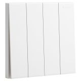 乐鱼开关插座 淳逸 玉兰白 四位单控开关 四开单控 10AX