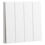 乐鱼开关插座 淳逸 玉兰白 四位双控开关 四开双控 10AX