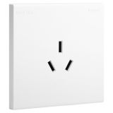 乐鱼开关插座 淳逸 玉兰白 三扁插座 三孔插座 16A