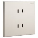 乐鱼开关插座 淳逸 米兰金 双联二扁插座 四孔插座 10A