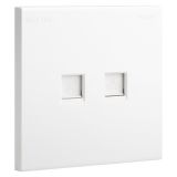 乐鱼开关插座 淳逸 玉兰白 电话电脑插