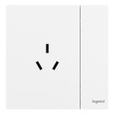 乐鱼开关插座 仕典Plus 陶瓷白 带开关三扁插座 三孔带开 10A