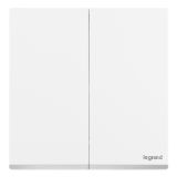 乐鱼开关插座 仕典Plus 陶瓷白 二位中途掣开关(镶银边) 10AX