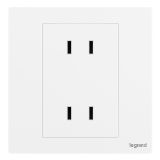 乐鱼开关插座 仕典Plus 陶瓷白 双联二扁插座 四孔插座 10A