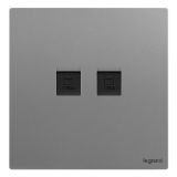 乐鱼开关插座 仕典Plus 深砂银 二位电脑插