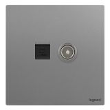 乐鱼开关插座 仕典Plus 深砂银 电脑（六类）电视插